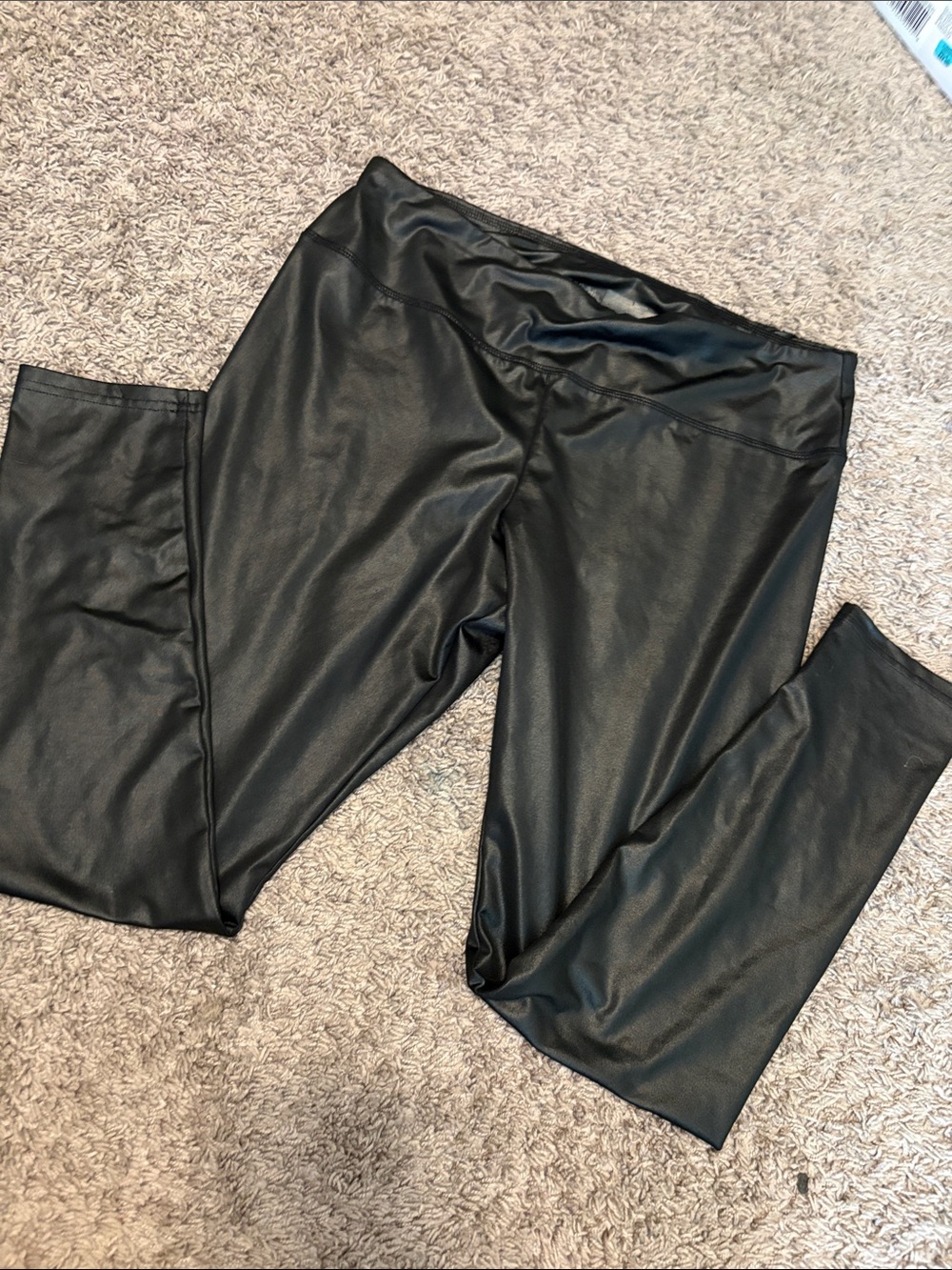 Faux Leather Leggings - Black